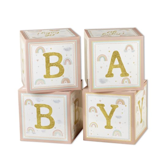 Kate Aspen Boho Rainbow Baby Block Box Set, 4ct.